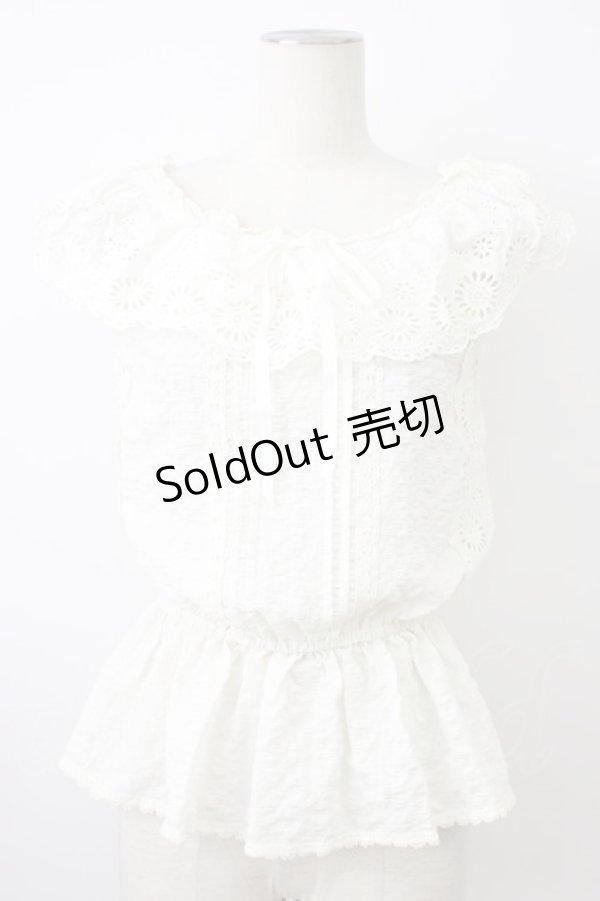 画像1: LIZ LISA / 総レーストップス 1 ホワイト T-26-03-08-001-LO-TO-SA-ZT (1)