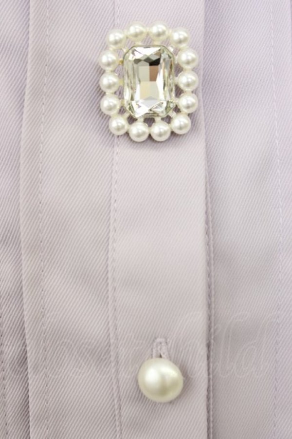 画像4: DearMyLove / パール襟ビジューフリルブラウス M ラベンダー T-26-03-08-022-EL-BL-SA-ZT (4)