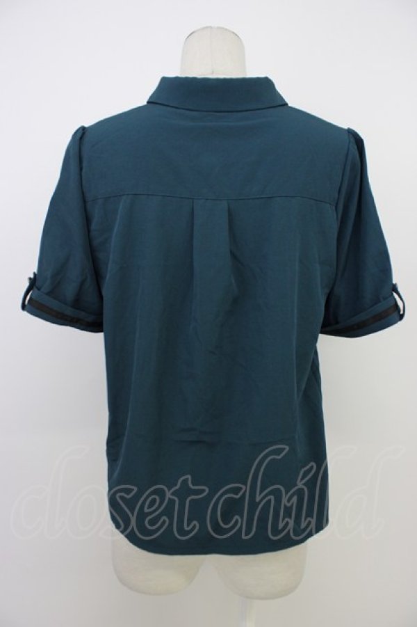 画像2: axes femme / メタル×タイ付き連釦ブラウス M グリーン T-26-03-08-025-AX-BL-SA-ZT (2)