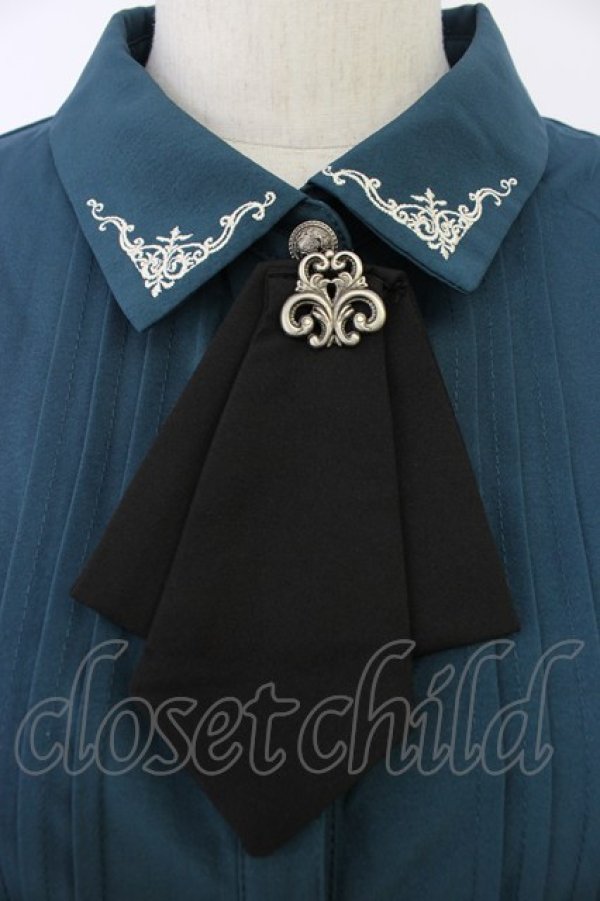 画像3: axes femme / メタル×タイ付き連釦ブラウス M グリーン T-26-03-08-025-AX-BL-SA-ZT (3)