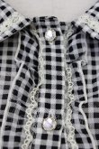 画像4: axes femme / ギンガムチェック半袖ブラウス  黒Ｘ白 T-26-03-08-026-AX-BL-SA-ZT (4)