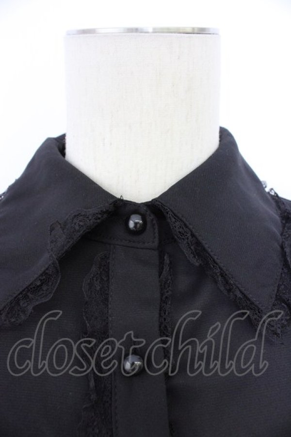 画像3: MA*RS / クロス刺繍ネクタイ付きブラウス  ブラック T-26-03-08-029-EL-BL-SA-ZT (3)