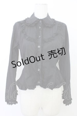 画像: BABY,THE STARS SHINE BRIGHT / ラウンドローズレース長袖ブラウス  黒　 T-26-03-08-030-BA-BL-SA-ZT640