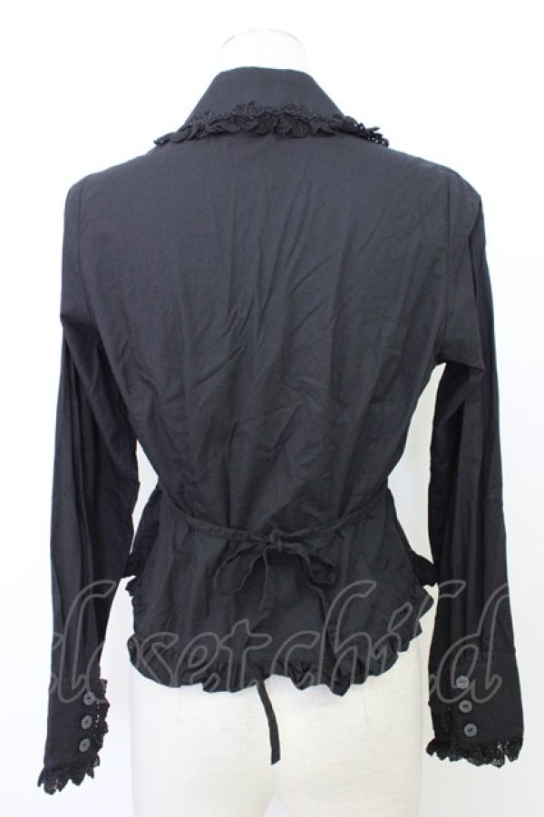 画像2: BABY,THE STARS SHINE BRIGHT / ラウンドローズレース長袖ブラウス  黒　 T-26-03-08-030-BA-BL-SA-ZT (2)