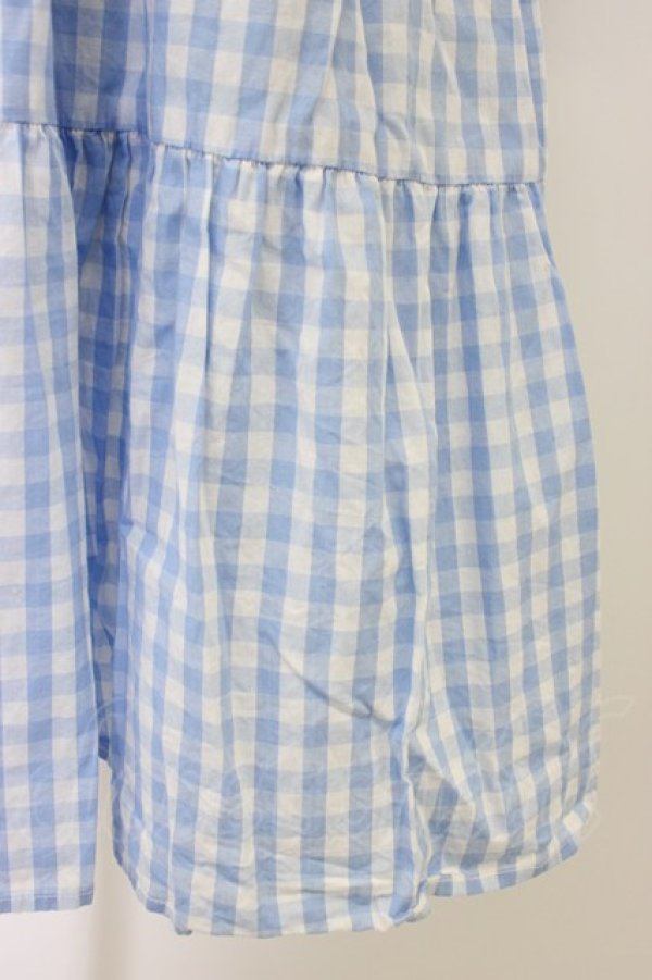 画像4: axes femme kawaii / 刺繍ティアードシャツワンピ  サックスＸ白 T-26-03-08-032-AX-OP-SA-ZT (4)