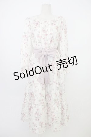 画像: axes femme / 桜柄ティアードワンピース M キナリ T-26-03-08-033-AX-OP-SA-ZT640