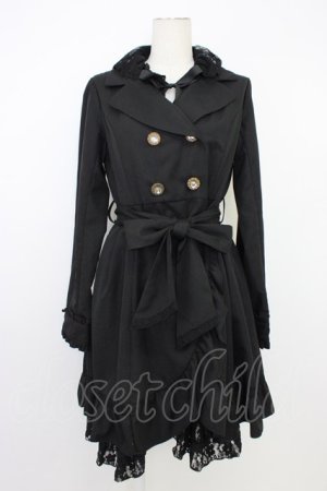 画像: axes femme / ジレ付きトレンチコート  黒 T-26-03-08-036-AX-CO-SA-ZT