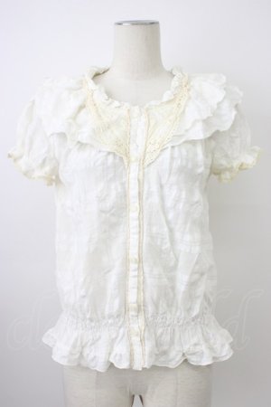 画像: Ank Rouge / 半袖ブラウス M アイボリー T-26-03-08-005-CA-BL-SA-ZT