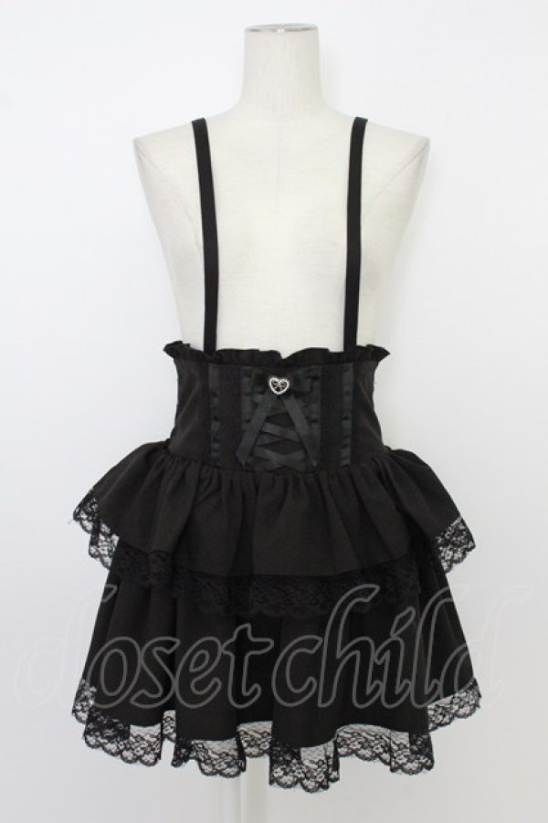 画像1: MA*RS / 編み上げリボンコルセットスカパン  黒 T-26-03-08-043-EL-SK-SA-ZT (1)