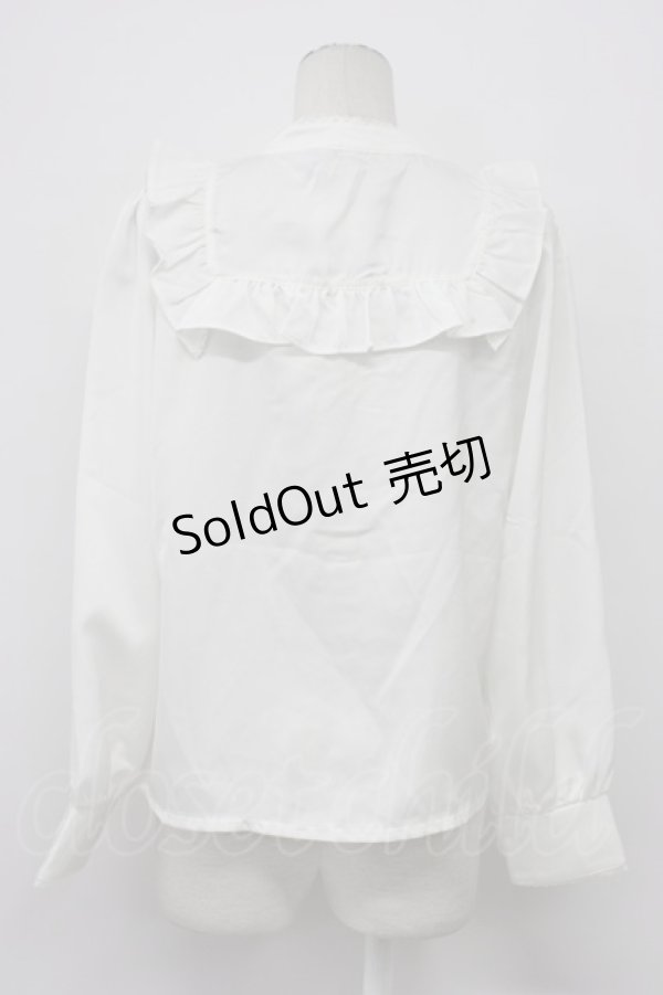 画像2: axes femme kawaii / ヴィンテージサテンブラウス M 白 T-26-03-08-006-AX-BL-SA-ZT (2)