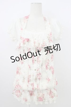 画像: LIZ LISA / 花柄レースレイヤードチュニック 0 アイボリー×ピンク T-26-03-08-011-LO-TO-SA-ZT