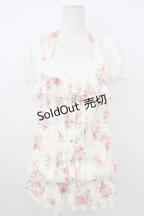 画像1: LIZ LISA / 花柄レースレイヤードチュニック 0 アイボリー×ピンク T-26-03-08-011-LO-TO-SA-ZT (1)