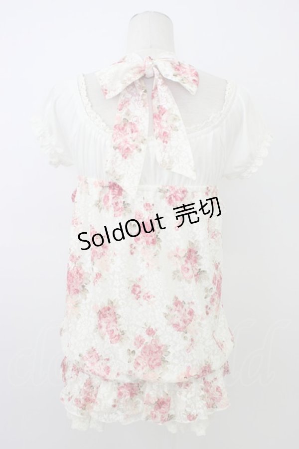 画像2: LIZ LISA / 花柄レースレイヤードチュニック 0 アイボリー×ピンク T-26-03-08-011-LO-TO-SA-ZT (2)