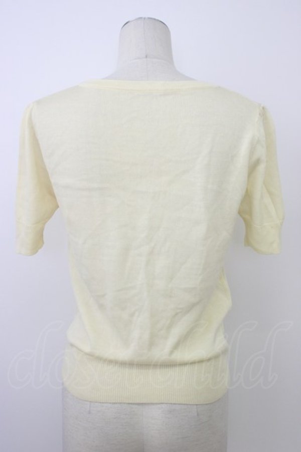 画像2: SWIMMER / ユニコーン刺繍半袖ニットカーディガン  アイボリー T-26-03-08-013-EL-TO-SA-ZT (2)