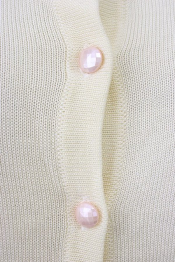 画像4: SWIMMER / ユニコーン刺繍半袖ニットカーディガン  アイボリー T-26-03-08-013-EL-TO-SA-ZT (4)