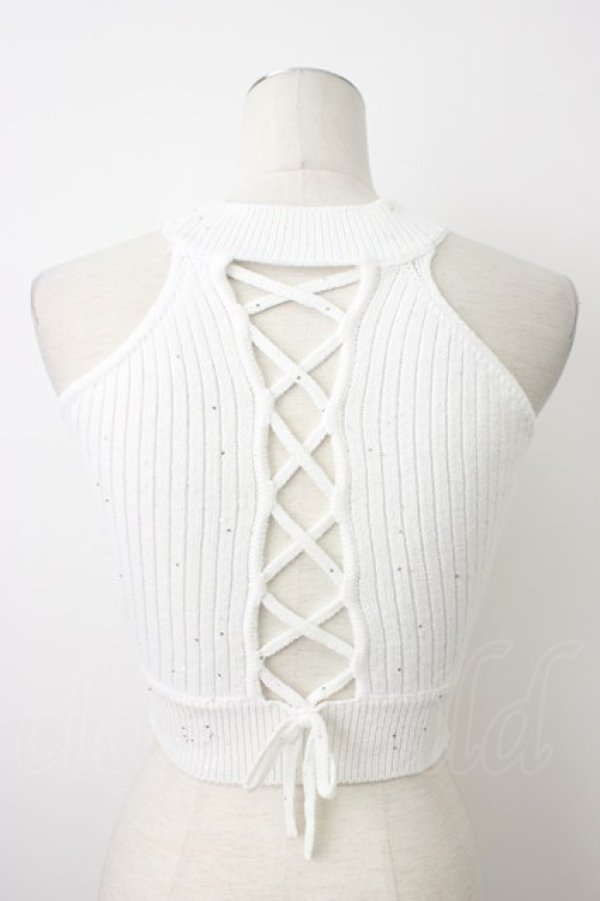 画像2: Darich / バックレースアップアメスリニットトップス  ホワイト T-26-03-08-002-LO-TO-SA-ZT (2)