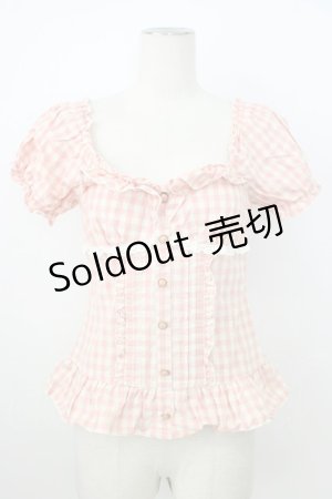 画像: LIZ LISA / ギンガムチェック半袖フリルトップス 1 ピンク T-26-03-08-018-LO-TO-SA-ZT