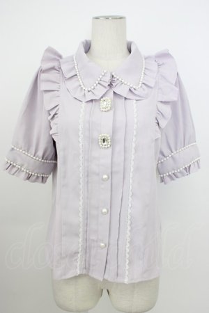 画像: DearMyLove / パール襟ビジューフリルブラウス M ラベンダー T-26-03-08-022-EL-BL-SA-ZT