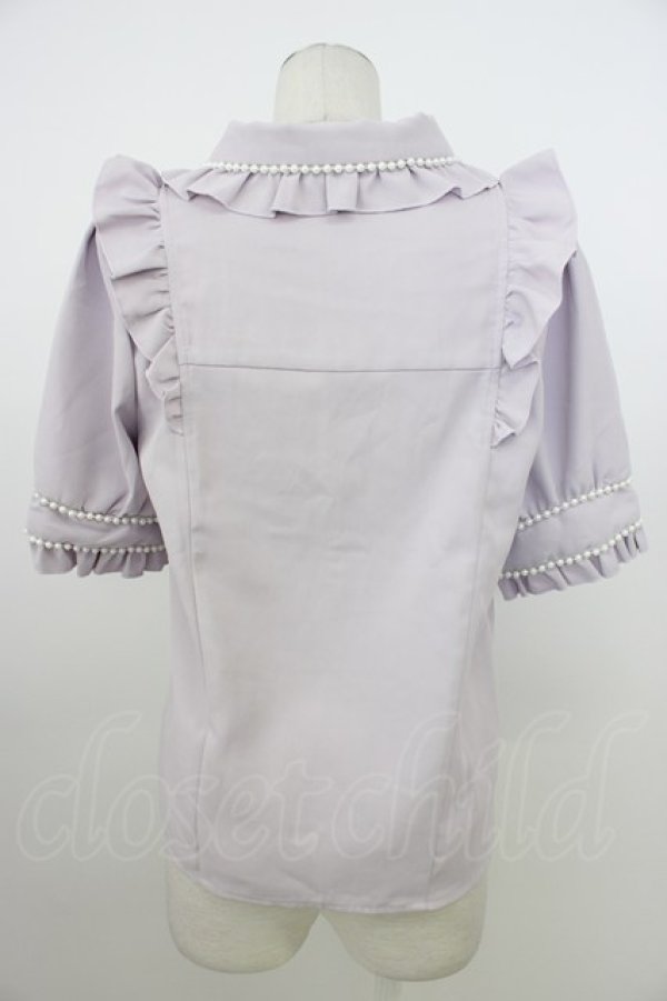 画像2: DearMyLove / パール襟ビジューフリルブラウス M ラベンダー T-26-03-08-022-EL-BL-SA-ZT (2)