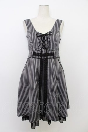 画像: axes femme / ストライプ先染めジャンドレ  グレーＸ白Ｘ黒 T-26-03-11-024-AX-OP-SA-ZT