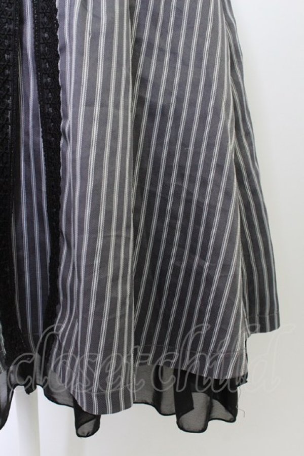 画像4: axes femme / ストライプ先染めジャンドレ  グレーＸ白Ｘ黒 T-26-03-11-024-AX-OP-SA-ZT (4)