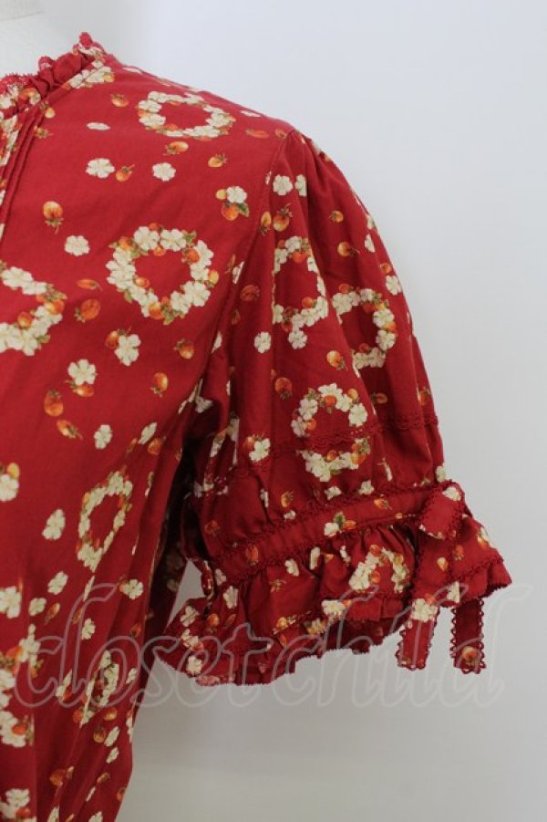 画像3: PINK HOUSE / イチゴリース柄半袖ワンピース  レッド T-26-03-11-030-LO-OP-SA-ZT (3)