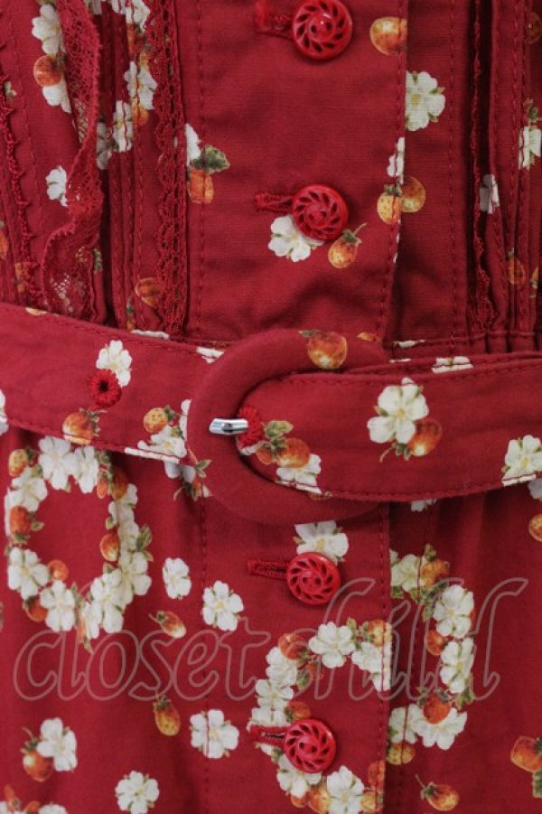 画像4: PINK HOUSE / イチゴリース柄半袖ワンピース  レッド T-26-03-11-030-LO-OP-SA-ZT (4)