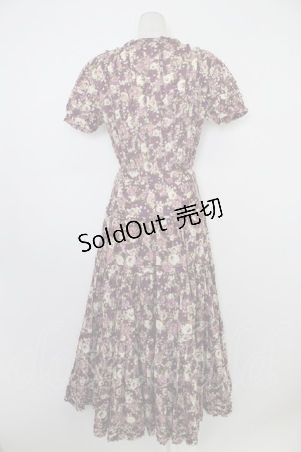 画像2: PINK HOUSE / パンジー柄半袖ワンピース  パープル T-26-03-11-031-LO-OP-SA-ZT (2)