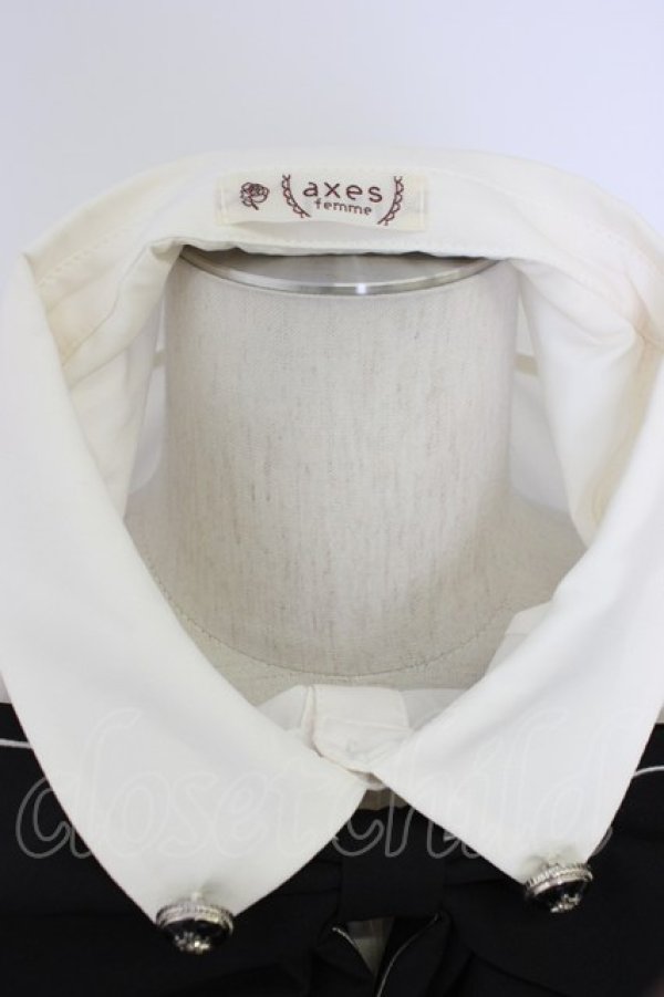 画像5: axes femme / 刺繍リボンセットブラウス  アイボリーＸ黒 T-26-03-11-003-AX-BL-SA-ZT (5)