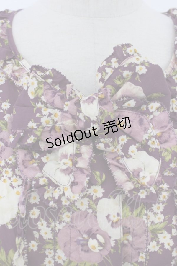 画像3: PINK HOUSE / パンジー柄半袖ワンピース  パープル T-26-03-11-031-LO-OP-SA-ZT (3)