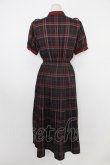 画像2: axes femme POETIQUE / レトロチェックロングワンピース  黒Ｘボルドー T-26-03-11-032-AX-OP-SA-ZT (2)