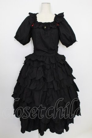 画像: PINK HOUSE / フルーツ刺繍フリルワンピース M ブラック T-26-03-11-033-LO-OP-SA-ZT