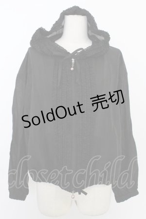 画像: INGEBORG / ピコフリルフーディブラウス  ブラック T-26-03-11-035-LO-BL-SA-ZT