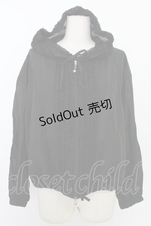 画像1: INGEBORG / ピコフリルフーディブラウス  ブラック T-26-03-11-035-LO-BL-SA-ZT (1)