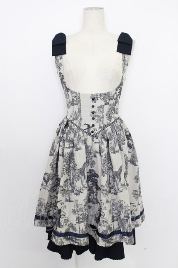 画像3: CRUCIS・南十字 / 魔女&動物プリントジャンパースカートセット  ネイビー T-26-03-11-038-PU-OP-SA-ZT (3)