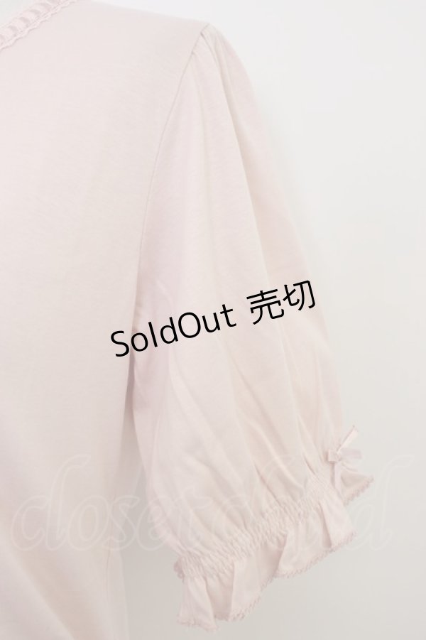 画像3: PINK HOUSE / はしごレースリボン半袖カットソー  ピンク T-26-03-11-008-LO-TO-SA-ZT (3)
