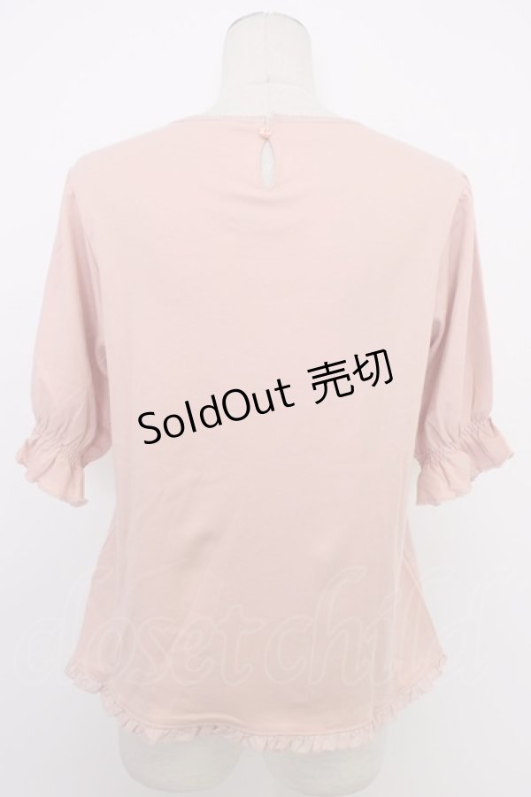 画像2: PINK HOUSE / リボンいっぱいフリル使いカットソー  ピンク T-26-03-11-009-LO-TO-SA-ZT (2)