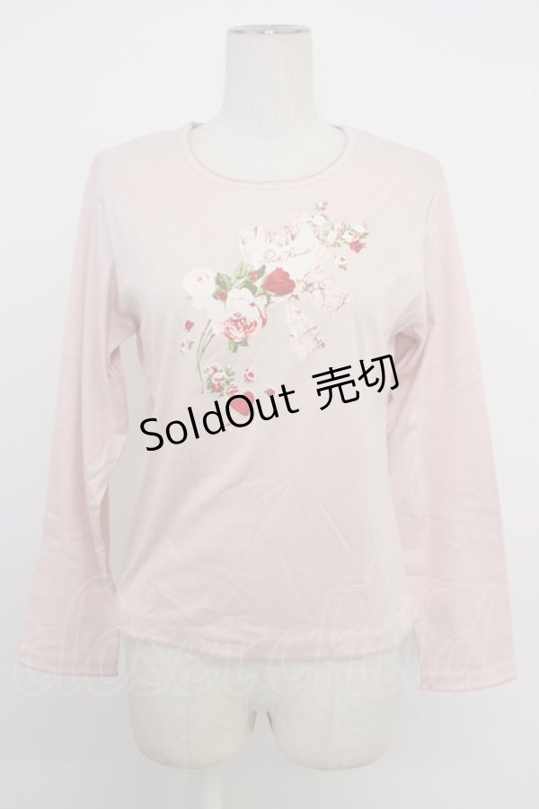 画像1: PINK HOUSE / オーナメントローズプリントカットソー  ピンク T-26-03-11-010-LO-TO-SA-ZT (1)