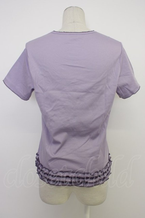 画像2: PINK HOUSE / フリルロゴ使い半袖カットソー  ラベンダー T-26-03-11-012-LO-TO-SA-ZT (2)