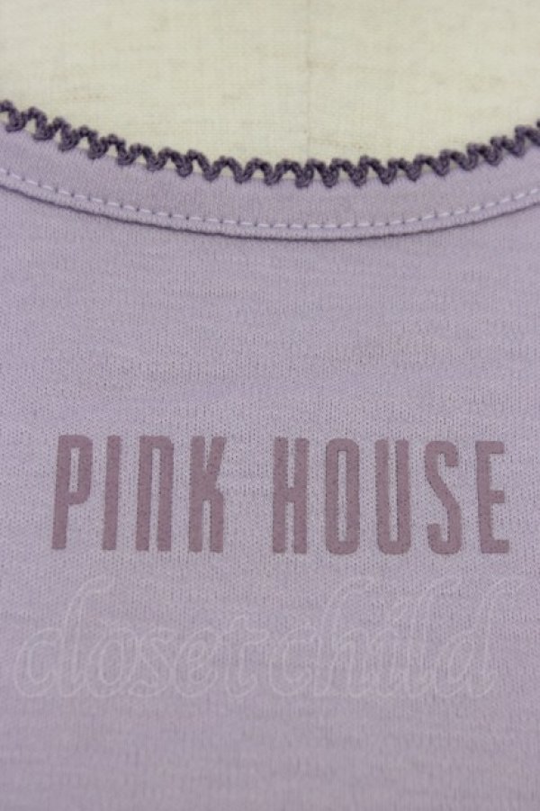 画像4: PINK HOUSE / フリルロゴ使い半袖カットソー  ラベンダー T-26-03-11-012-LO-TO-SA-ZT (4)