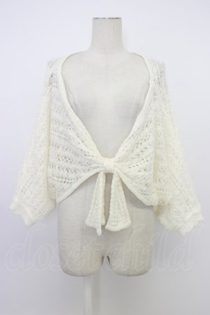 画像: Secret Honey / リボンデザインレースニットボレロ  アイボリー T-26-03-11-002-CA-TO-SA-ZT