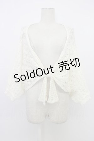 画像: Secret Honey / リボンデザインレースニットボレロ  アイボリー T-26-03-11-002-CA-TO-SA-ZT
