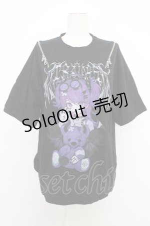 画像: TRAVAS TOKYO / てぃらコラボイラストプリントTシャツ 悪魔ver.  黒Ｘ紫 T-26-03-11-017-PU-TO-SA-ZT641