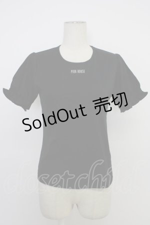 画像: PINK HOUSE / ロゴ半袖カットソー  黒Ｘ白 T-26-03-11-018-LO-TO-SA-ZT641