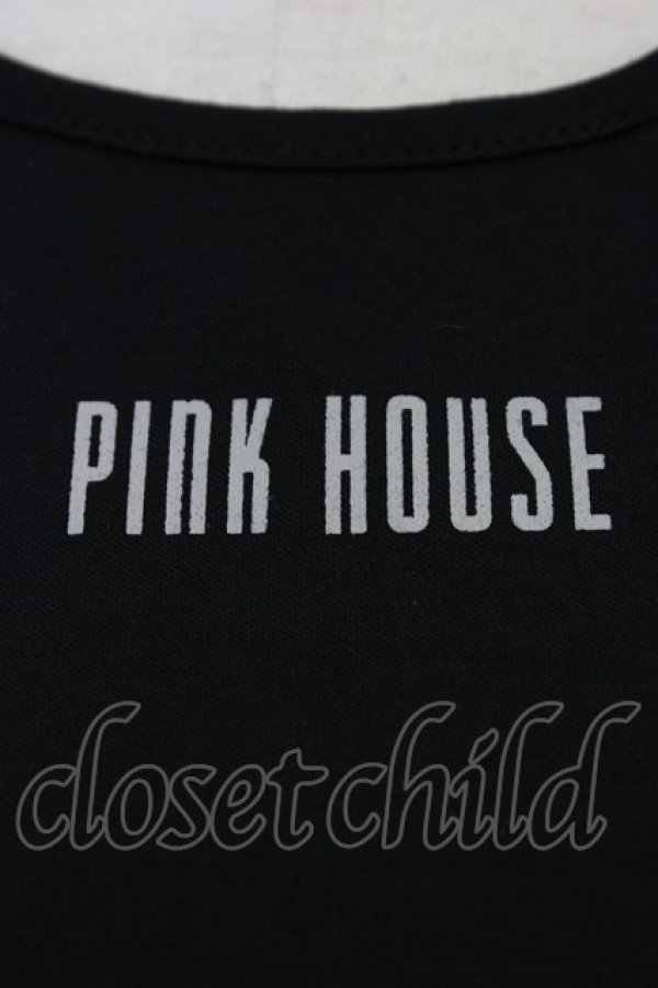 画像4: PINK HOUSE / ロゴ半袖カットソー  黒Ｘ白 T-26-03-11-018-LO-TO-SA-ZT (4)