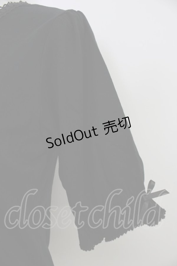 画像3: PINK HOUSE / はしごレースリボン半袖カットソー  黒 T-26-03-11-019-LO-TO-SA-ZT (3)