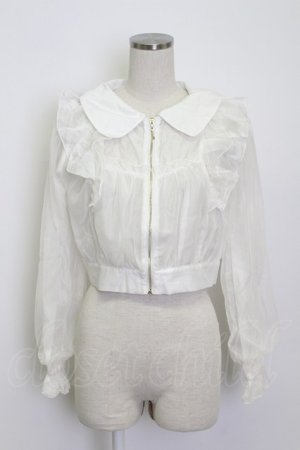 画像: axes femme POETIQUE / シアー×チュールブルゾン M キナリ T-26-03-13-001-AX-TO-SA-ZT