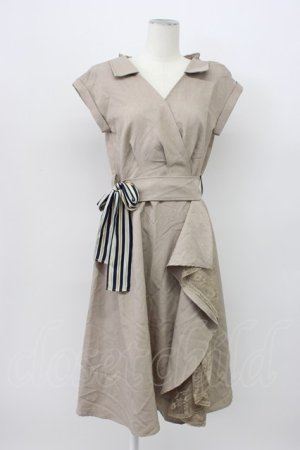 画像: axes femme / ラップ風シャツワンピース M ベージュ T-26-03-13-022-AX-OP-SZ-ZT