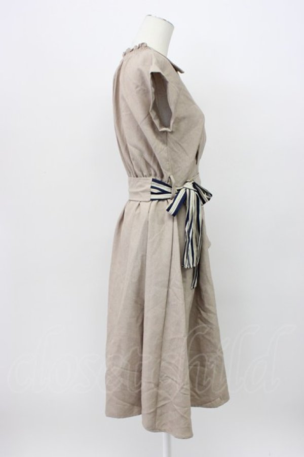 画像3: axes femme / ラップ風シャツワンピース M ベージュ T-26-03-13-022-AX-OP-SZ-ZT (3)