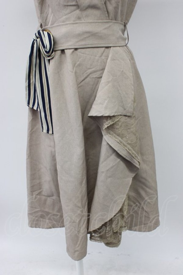 画像4: axes femme / ラップ風シャツワンピース M ベージュ T-26-03-13-022-AX-OP-SZ-ZT (4)